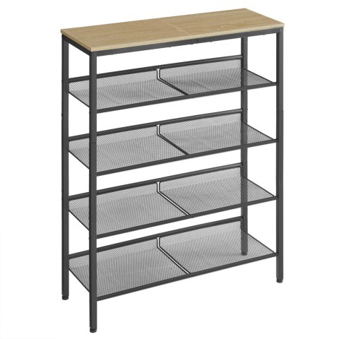 Szafka regał na buty z półką 75 cm dąb sonoma/ czarny loft