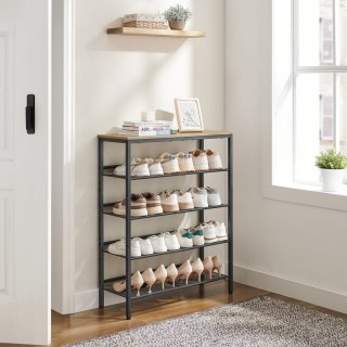 Szafka regał na buty z półką 75 cm dąb sonoma/ czarny loft