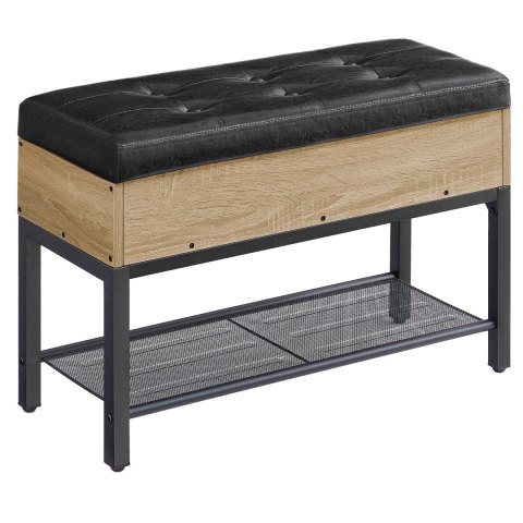 Szafka na Buty z Siedziskiem z ekoskóry - sonoma