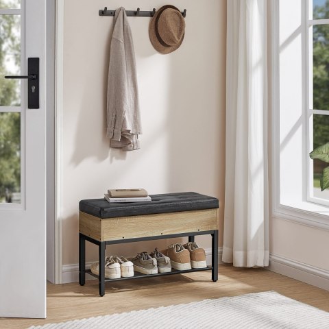 Szafka na Buty z Siedziskiem z ekoskóry - sonoma