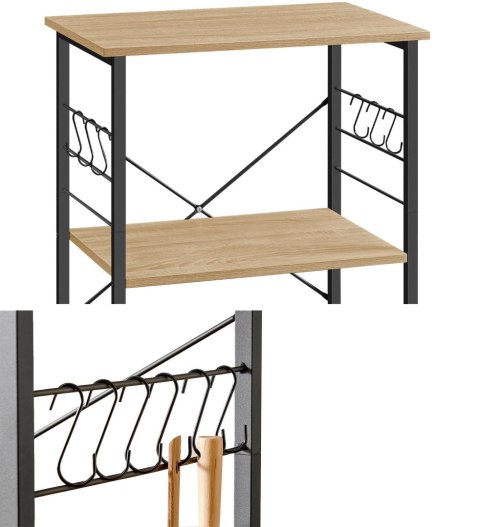 WYSPA SZAFKA NA KÓŁKACH MOBILNA DO KUCHNI DĄB SONOMA/ CZARNY LOFT