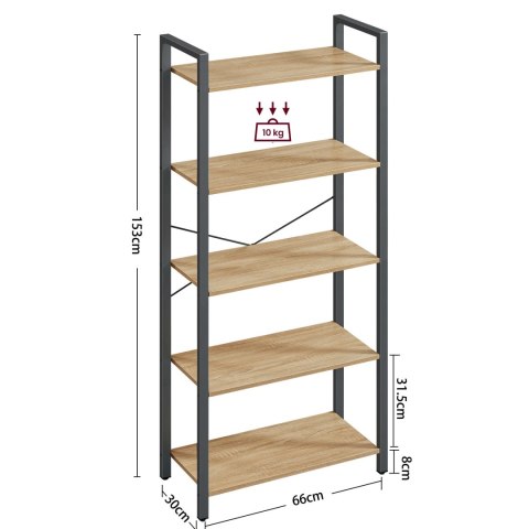 Regał Półka na Książki kwiaty- sonoma