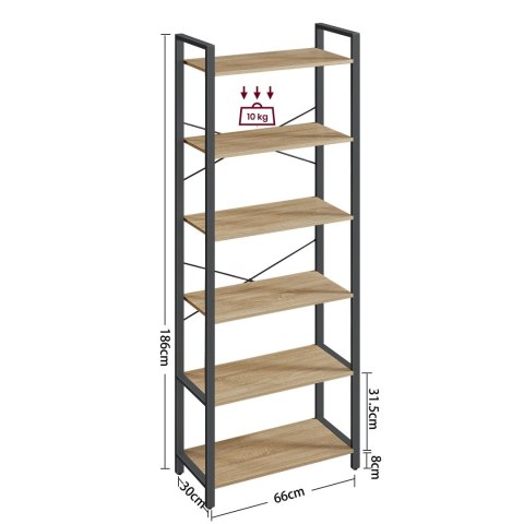 Regał Półka na Książki - sonoma