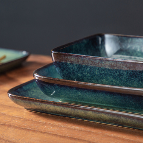 KOMPLET SERWIS OBIADOWO KAWOWY STERN MORSKA ZIELEŃ 16 ELEMENTÓW