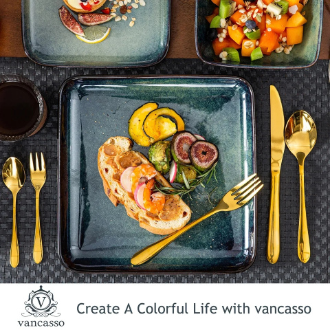 KOMPLET SERWIS OBIADOWO KAWOWY STERN MORSKA ZIELEŃ 16 ELEMENTÓW