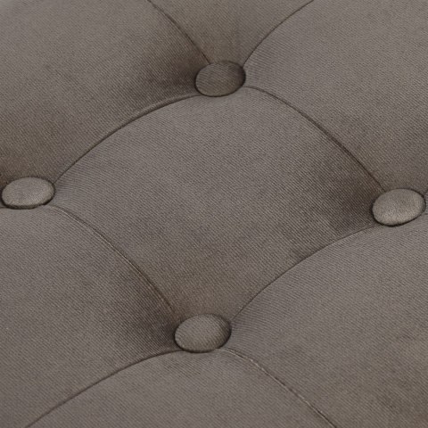 Pufa składana L z guzikami - 38x38x38cm aksamit brąz