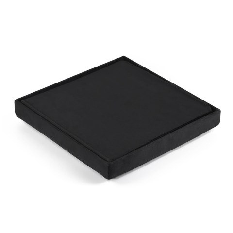 Pufa składana L z guzikami - 38x38x38cm aksamit czarna