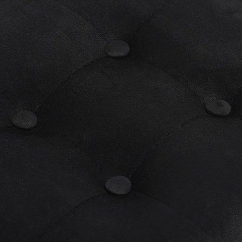 Pufa składana L z guzikami - 38x38x38cm aksamit czarna
