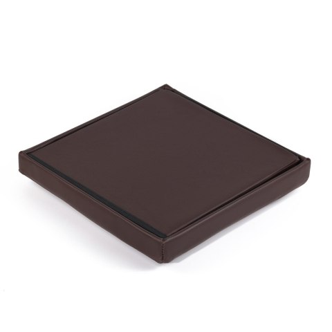 Pufa składana L z guzikami - 38x38x38cm ekoskóra brąz