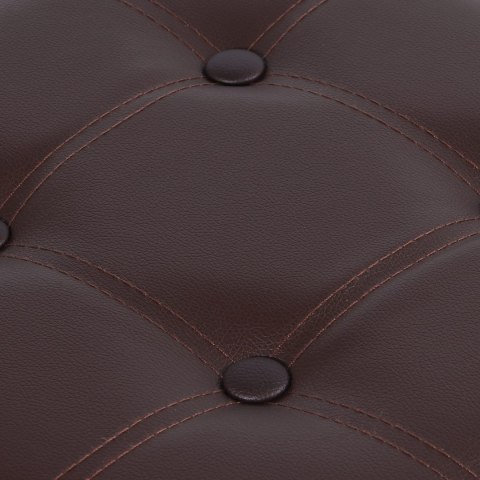 Pufa składana L z guzikami - 38x38x38cm ekoskóra brąz