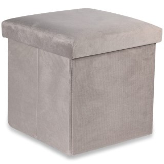 Pufa składana M - 30x30x30cm aksamit beż