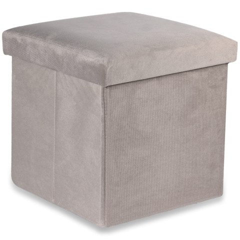 Pufa składana M - 30x30x30cm aksamit beż