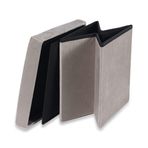 Pufa składana M - 30x30x30cm aksamit beż