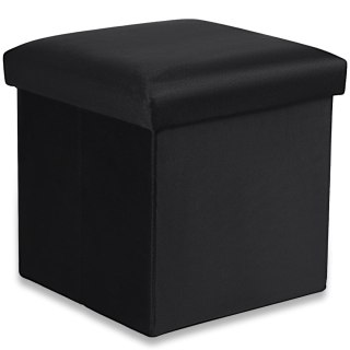 Pufa składana M - 30x30x30cm aksamit czarna