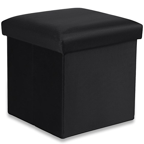 Pufa składana M - 30x30x30cm aksamit czarna