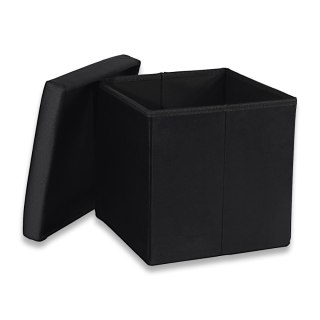 Pufa składana M - 30x30x30cm aksamit czarna