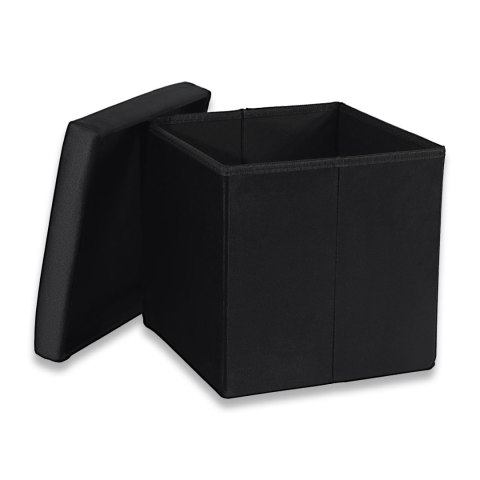 Pufa składana M - 30x30x30cm aksamit czarna