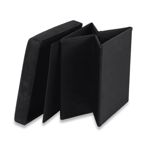 Pufa składana M - 30x30x30cm aksamit czarna