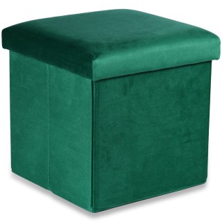 Pufa składana M - 30x30x30cm aksamit zielony