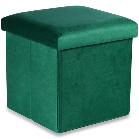 Pufa składana M - 30x30x30cm aksamit zielony