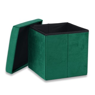 Pufa składana M - 30x30x30cm aksamit zielony