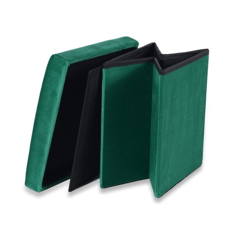 Pufa składana M - 30x30x30cm aksamit zielony