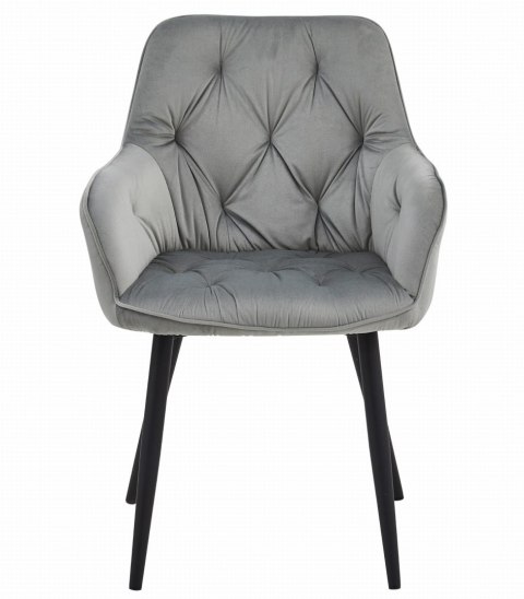 Krzesło JORK - aksamit srebrno-szary / nogi czarne x 1