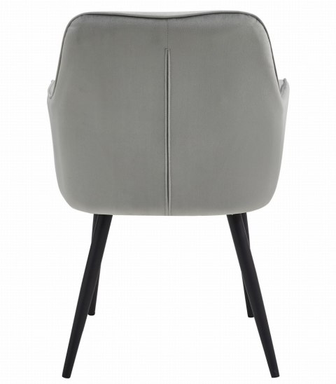 Krzesło JORK - aksamit srebrno-szary / nogi czarne x 1