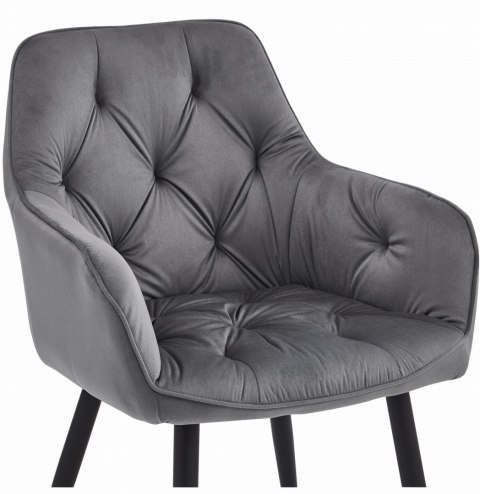 Krzesło JORK - ciemny szary aksamit / nogi czarne x 1