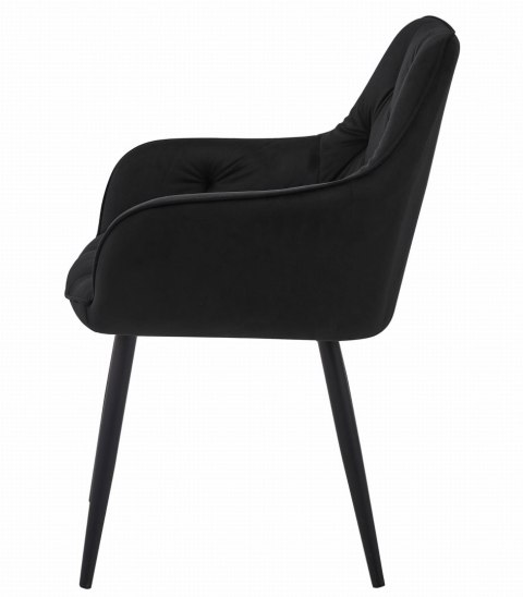 Krzesło JORK - czarny aksamit / nogi czarne x 1