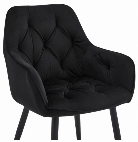 Krzesło JORK - czarny aksamit / nogi czarne x 1