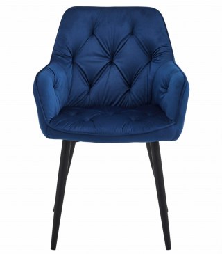 Krzesło JORK - granat aksamit / nogi czarne x 1