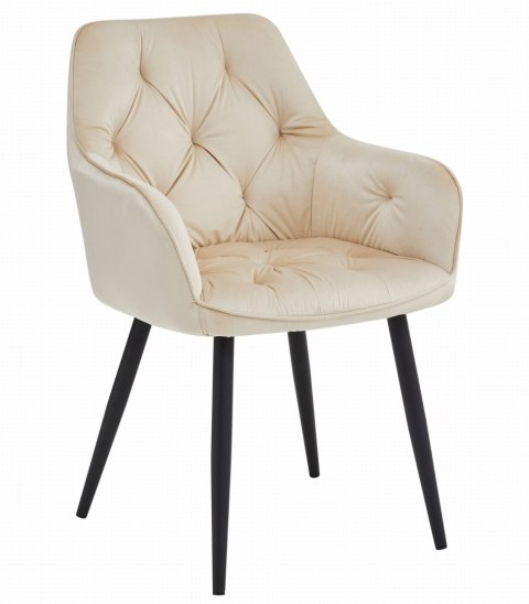 Krzesło JORK - beż aksamit / nogi czarne x 2