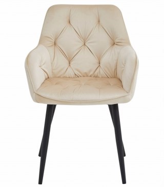 Krzesło JORK - beż aksamit / nogi czarne x 2