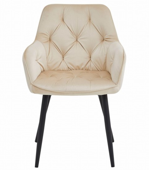 Krzesło JORK - beż aksamit / nogi czarne x 2