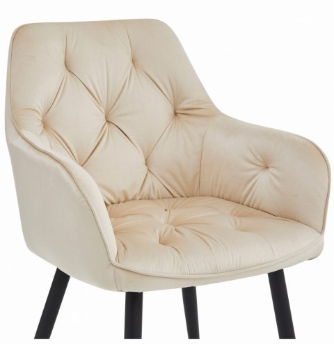 Krzesło JORK - beż aksamit / nogi czarne x 2