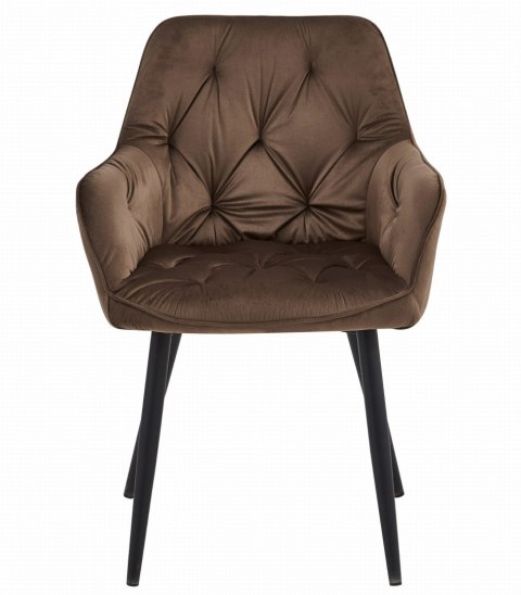 Krzesło JORK - brąz aksamit / nogi czarne x 1