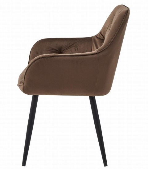 Krzesło JORK - brąz aksamit / nogi czarne x 1