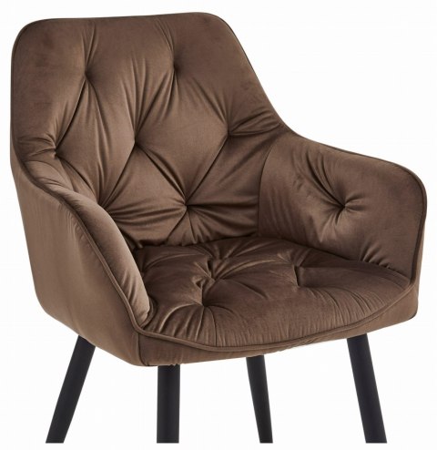 Krzesło JORK - brąz aksamit / nogi czarne x 1