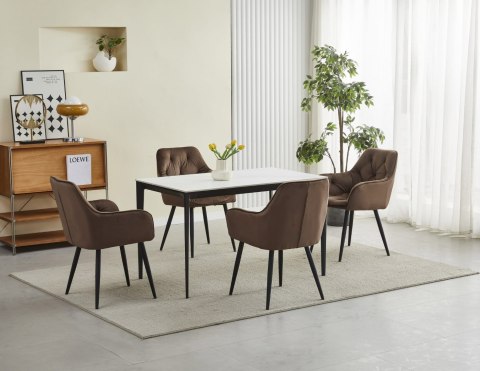 Krzesło JORK - brąz aksamit / nogi czarne x 1