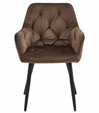 Krzesło JORK - brąz aksamit / nogi czarne x 2