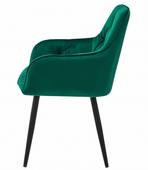 Krzesło JORK - ciemna zieleń aksamit / nogi czarne x 1