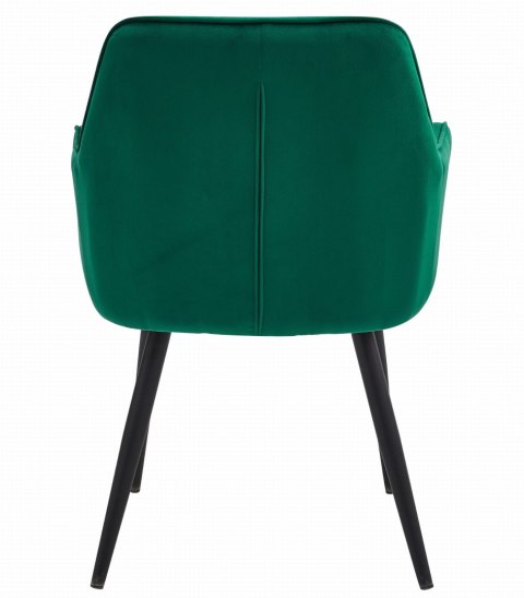 Krzesło JORK - ciemna zieleń aksamit / nogi czarne x 1