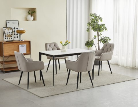 Krzesło JORK - ciemny beż aksamit / nogi czarne x 1