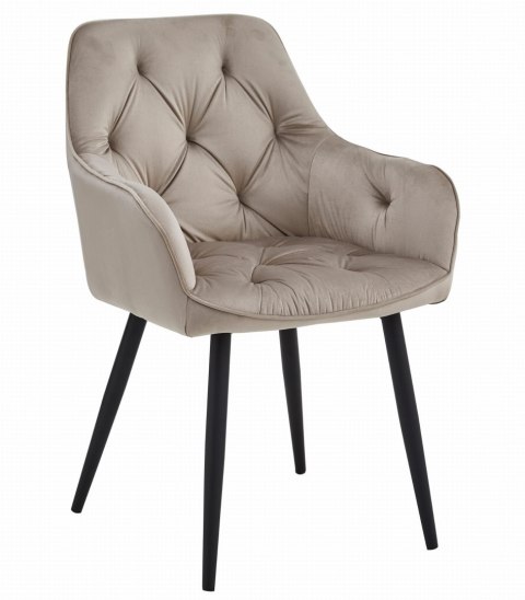 Krzesło JORK - ciemny beż aksamit / nogi czarne x 2