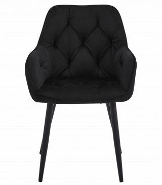 Krzesło JORK - czarny aksamit / nogi czarne x 2
