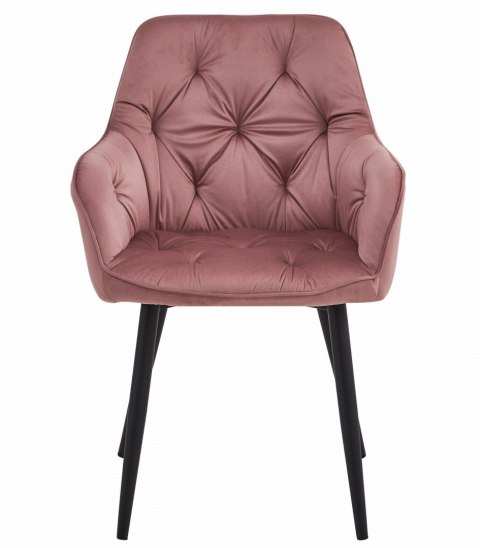 Krzesło JORK - róż aksamit / nogi czarne x 1