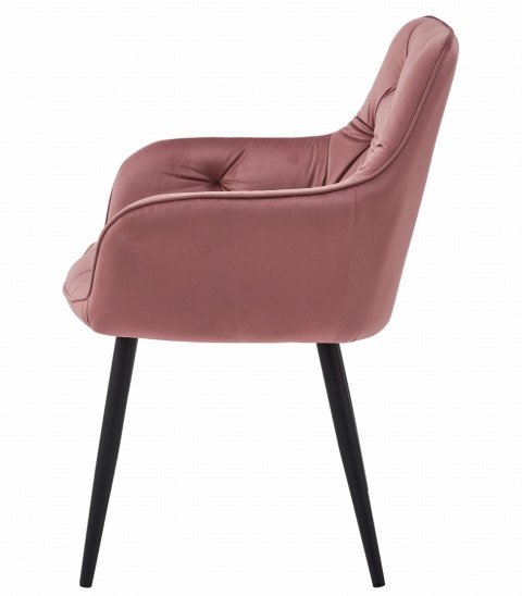 Krzesło JORK - róż aksamit / nogi czarne x 1