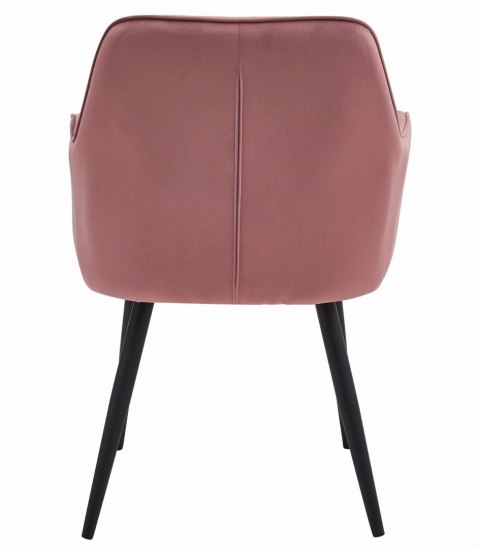 Krzesło JORK - róż aksamit / nogi czarne x 1