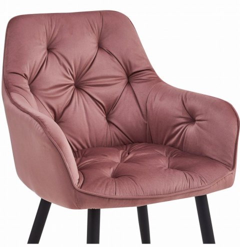 Krzesło JORK - róż aksamit / nogi czarne x 1